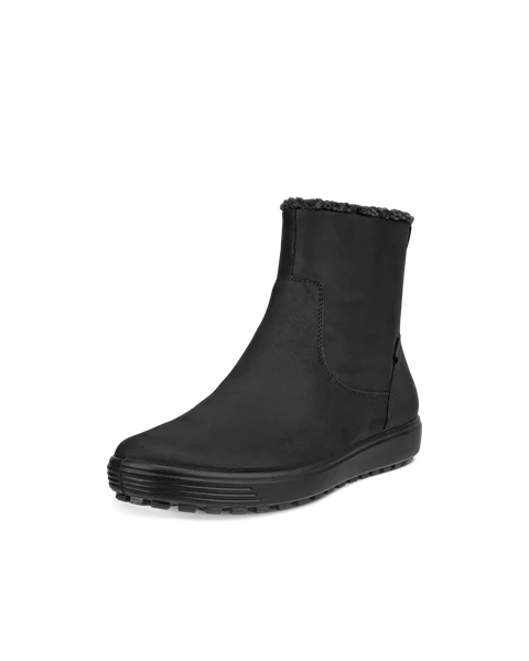 ECCO® Soft 7 Tred dame halvhøy støvel nubuk - Svart - M
