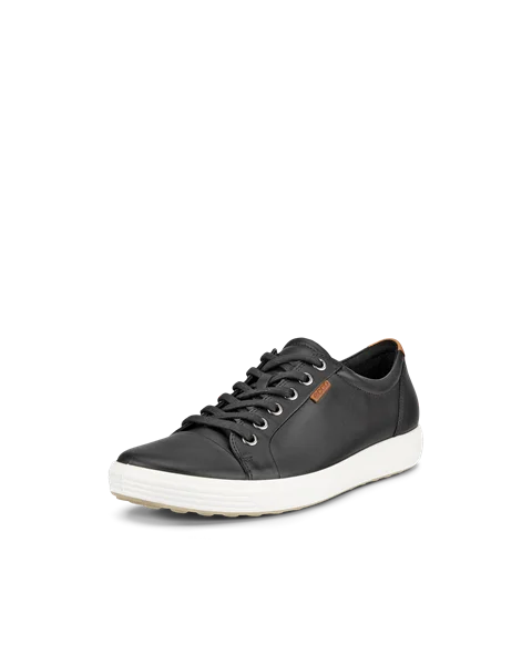 Damskie skórzane sneakersy ECCO® Soft 7 - Czarny - M