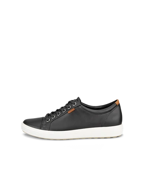 Damskie skórzane sneakersy ECCO® Soft 7 - Czarny - O