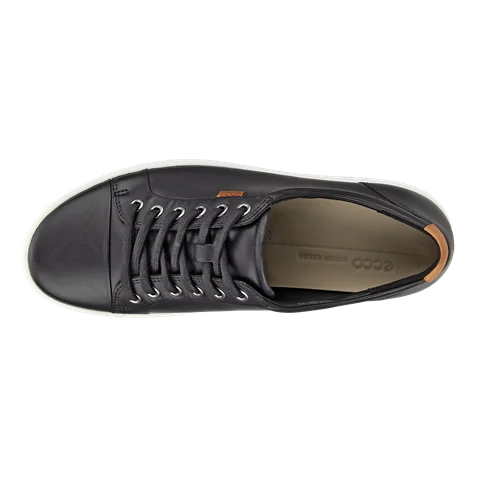Damskie skórzane sneakersy ECCO® Soft 7 - Czarny - Top