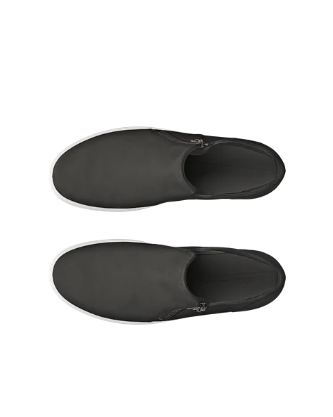Women's ECCO® Soft 7 Nubuck Zip Bootie - Black - Top_Left_Pair