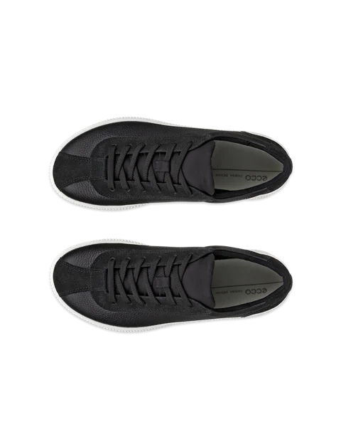 ECCO® Soft Zero női bőr sneaker - FEKETE  - Top_Left_Pair