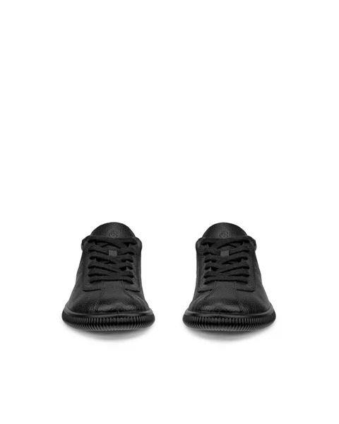 Women's ECCO® Soft Zero Leather Trainer - Black - Front_Pair