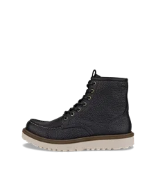 Women's ECCO® Staker Leather Moc-Toe Boot - Black - O