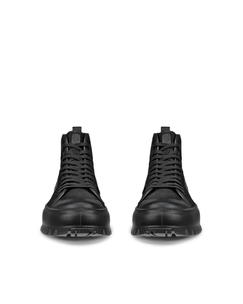 Women's ECCO® Street Ace Rugged Nubuck Gore-Tex High-Top Trainer - Black - Front_Pair