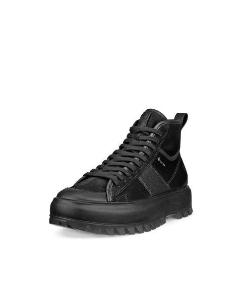 Damskie nubukowe wysokie sneakersy Gore-Tex ECCO® Street Ace Rugged - Czarny - M