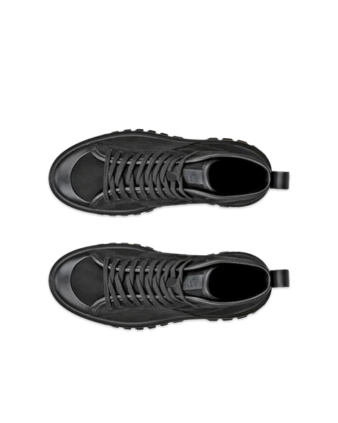 Women's ECCO® Street Ace Rugged Nubuck Gore-Tex High-Top Trainer - Black - Top_Left_Pair