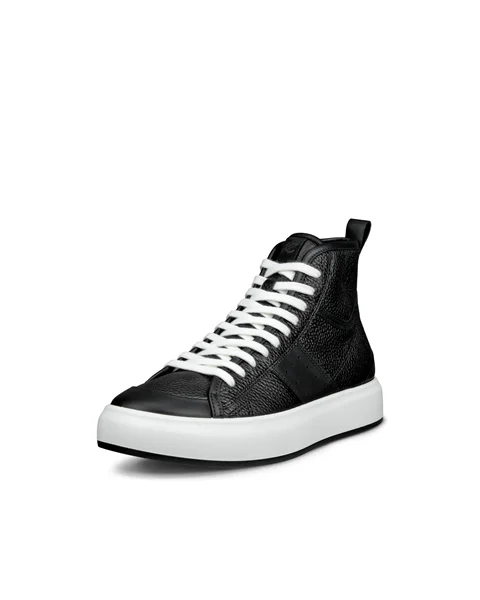 ECCO® Street Ace Dames hoge leren sneaker - Zwart - M