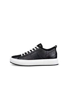 Women's ECCO® Street Ace Leather Trainer - Black - O