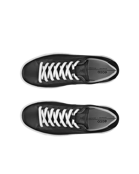 Women's ECCO® Street Platform Leather Trainer - Black - Top_Left_Pair