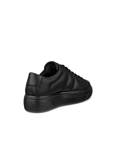 Women's ECCO® Street Platform Leather Platform Trainer - Black - B