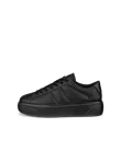 Women's ECCO® Street Platform Leather Platform Trainer - Black - O