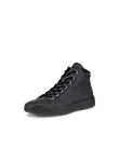 Damskie skórzane wysokie sneakersy ECCO® Street Tray - Czarny - M