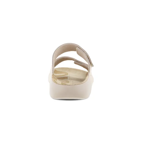 ECCO® Cozmo Dames nubuck sandaal met twee bandjes - Beige - Heel