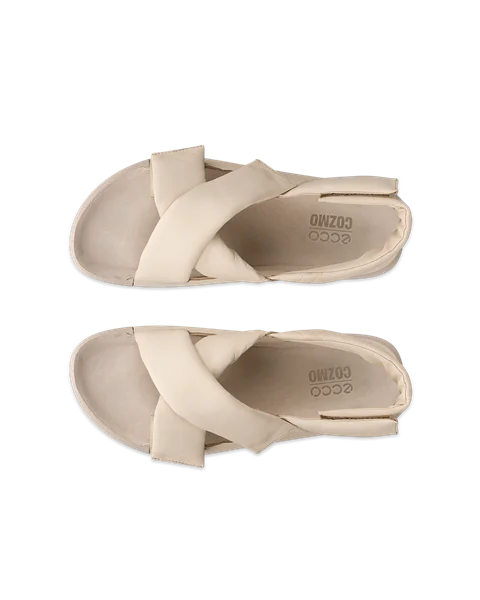 Naisten ECCO® Cozmo PF nahkasandaali - Beige - Top_Left_Pair