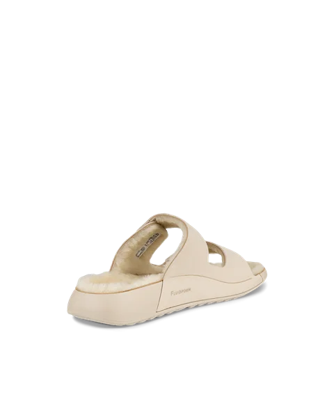 ECCO® Cozmo Sandal Dames nubuck sandaal met twee bandjes - Beige - B