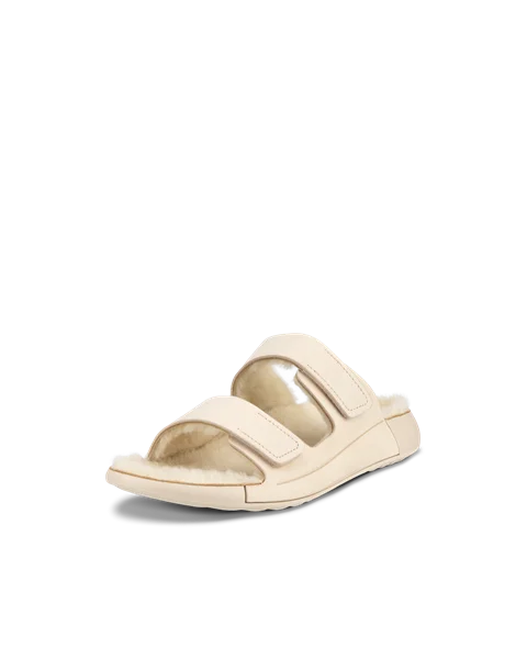 ECCO® Cozmo Sandal Dames nubuck sandaal met twee bandjes - Beige - M