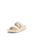Women's ECCO® Cozmo Sandal Nubuck Two Strap Sandal - Beige - M