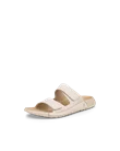 Women's ECCO® Cozmo Nubuck Two Strap Sandal - Beige - M
