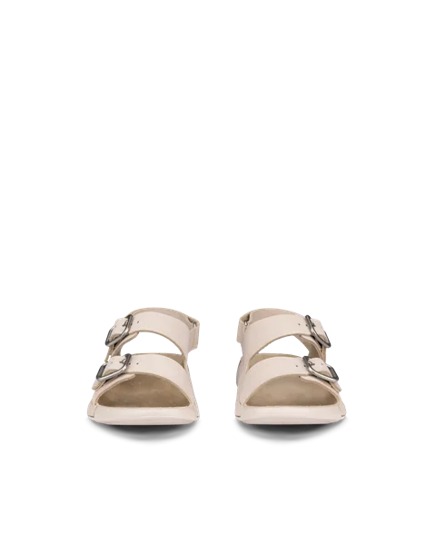 Women's ECCO® Cozmo Nubuck Two Strap Sandal - Beige - Front_Pair