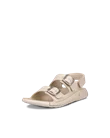 Women's ECCO® Cozmo Nubuck Two Strap Sandal - Beige - M
