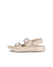 Women's ECCO® Cozmo Nubuck Two Strap Sandal - Beige - O