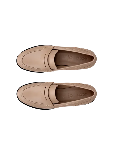 ECCO® Dress Classic 15 Dames leren loafer - Beige - Top_Left_Pair