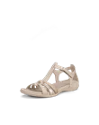 ECCO® Flash ženske kožne sandale s remenom u obloiku slova T - Bež - M