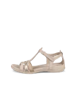 ECCO® Flash ženske kožne sandale s remenom u obloiku slova T - Bež - O