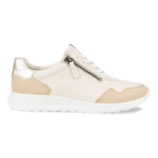Damskie skórzane sneakersy ECCO® Flexure Runner - Beżowy - Outside