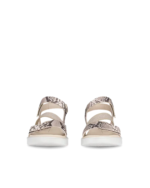 ECCO® Flowt ženske kožne ravne sandale - Bež - Front_Pair