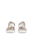 ECCO® Flowt ženske kožne ravne sandale - Bež - Front_Pair