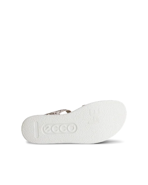 ECCO® Flowt ženske kožne ravne sandale - Bež - S