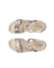 ECCO® Flowt ženske kožne ravne sandale - Bež - Top_Left_Pair