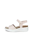 ECCO® Flowt ādas sandales ar ķīļveida korķa papēdi sievietēm - Bēšs - O