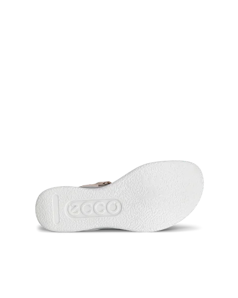 ECCO® Flowt Dames leren sandaal met kurken sleehak - Beige - S