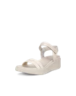 ECCO® Flowt LX ādas sandales ar ķīļveida papēdi sievietēm - Bēšs - M