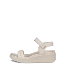 ECCO® Flowt LX ženske kožne sandale na platformu - Bež - O
