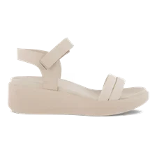 ECCO® Flowt LX sandale compensée cuir pour femme - Beige - Outside