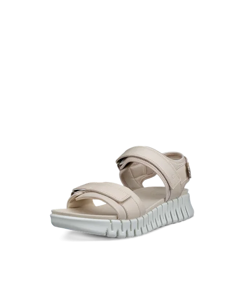 ECCO® Gruuv Sol sandale à talon en cuir pour femme - Beige - M