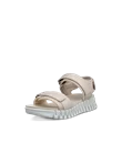ECCO® Gruuv Sol sandale à talon en cuir pour femme - Beige - M