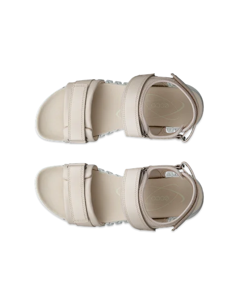 ECCO® Gruuv Sol sandale à talon en cuir pour femme - Beige - Top_Left_Pair
