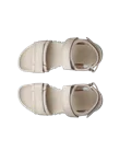 ECCO® Gruuv Sol sandale à talon en cuir pour femme - Beige - Top_Left_Pair