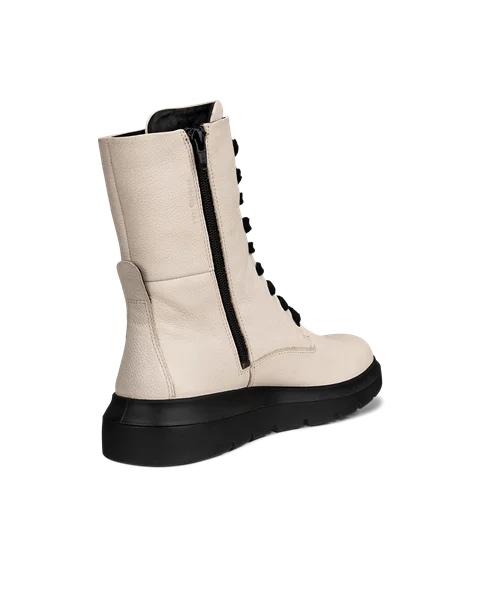 ECCO® Nouvelle bottes à lacets en cuir pour femme - Beige - B