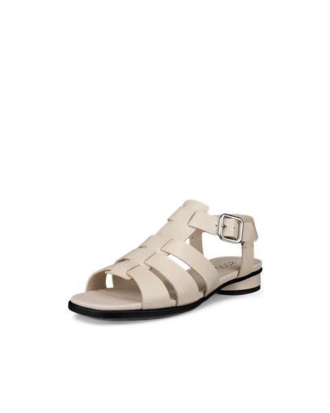 Women's ECCO® Sculpted Alba 25 Leather Heeled Sandal - Beige - M