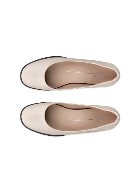 ECCO® Sculpted LX ballerines en cuir pour femme - Beige - Top_Left_Pair