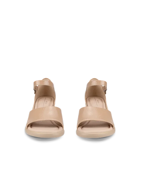 Women's ECCO® Sculpted Sandal LX 55 Leather Heeled Sandal - Beige - Front_Pair