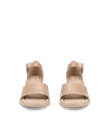 Women's ECCO® Sculpted Sandal LX 55 Leather Heeled Sandal - Beige - Front_Pair