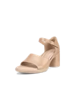 Women's ECCO® Sculpted Sandal LX 55 Leather Heeled Sandal - Beige - M