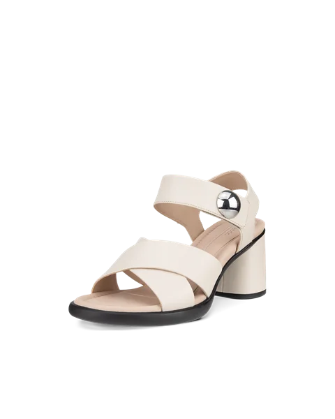 Dámské kožené sandály na podpatku ECCO® Sculpted Sandal LX 55 - Béžová - M